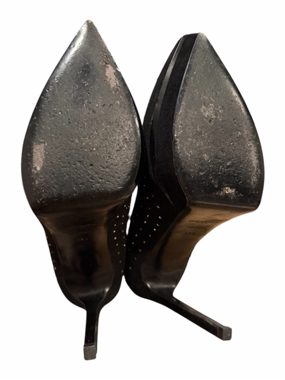Saint Laurent Black Studded Suede Stiletto Pumps - Picture 6 of 10